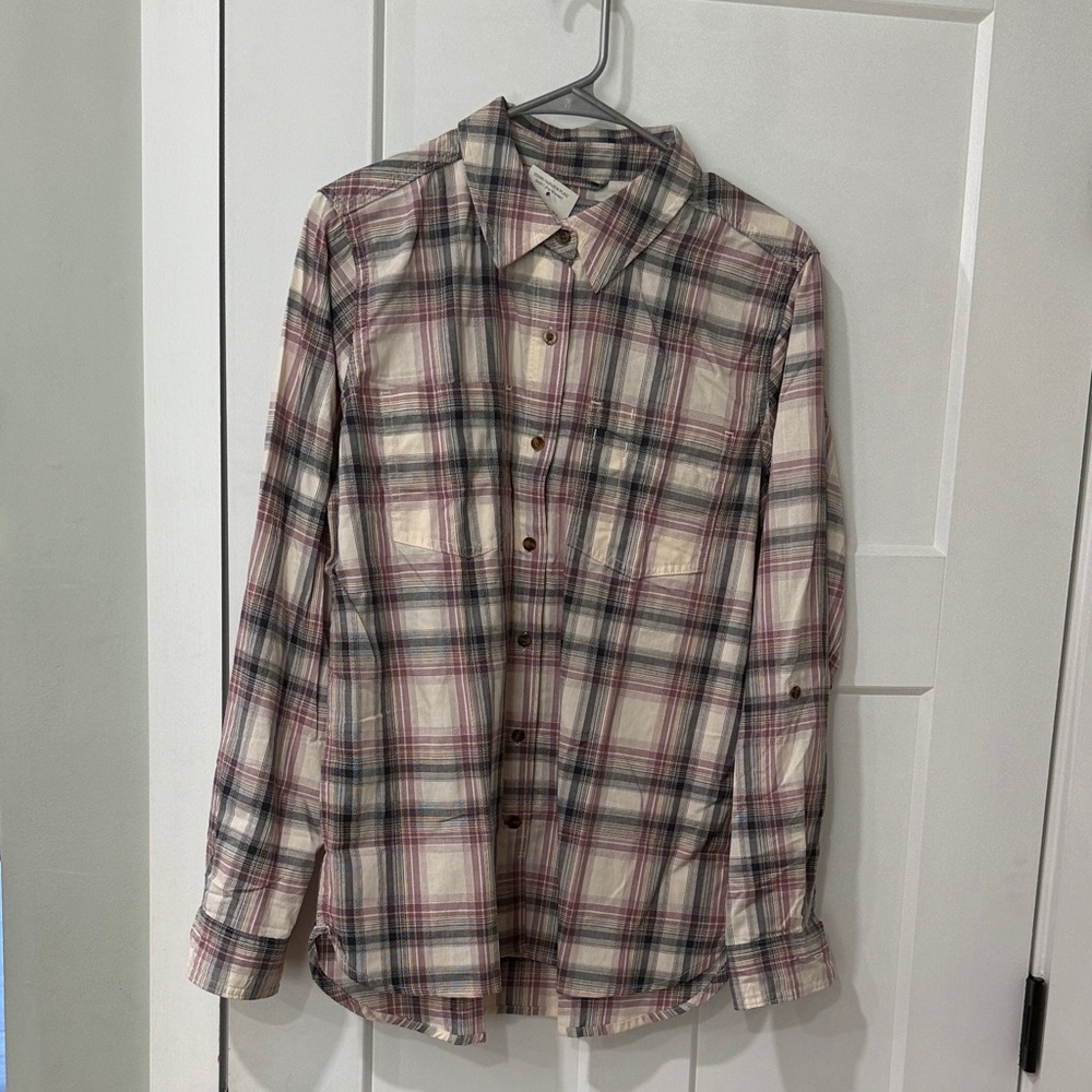 Carhartt Women's Plaid Shirt in Purple and Black